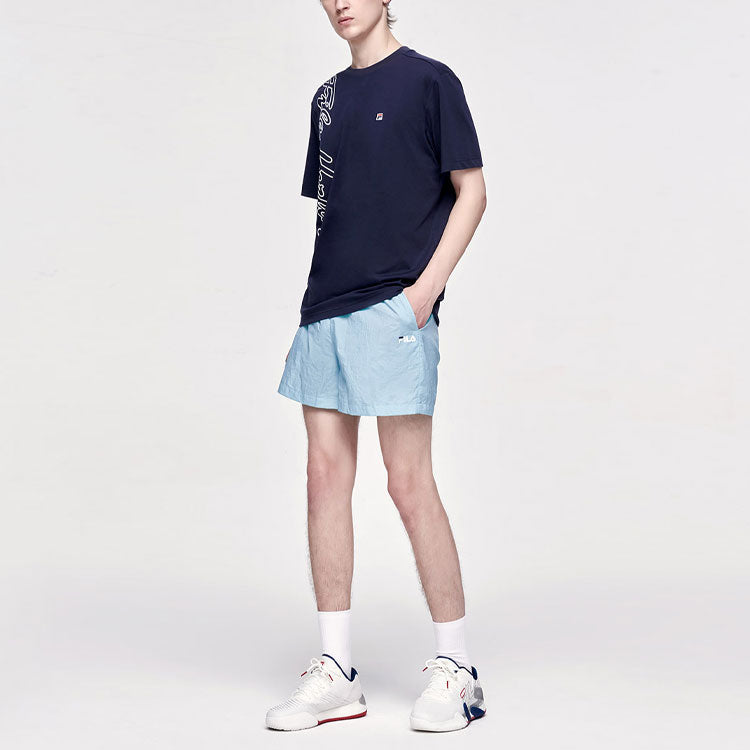 FILA Alphabet Printing Knit Short Sleeve Blue A51M123104F-NV