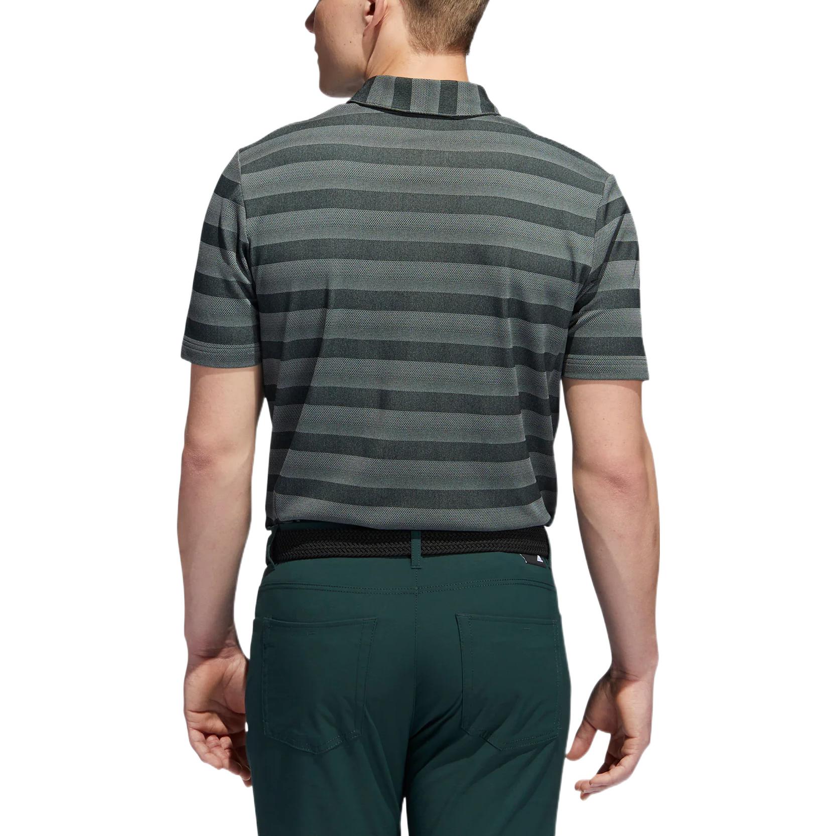 Men's adidas 2 Clr Strp Polo Stripe Printing Logo Short Sleeve Gray Polo Shirt HM5326
