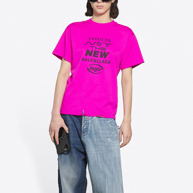 Balenciaga FW21 Short Sleeve Pink Red 661705TKVE16817