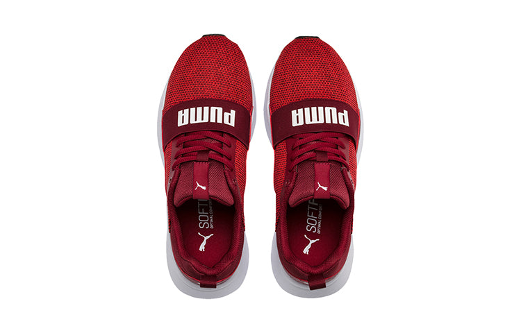 (GS) PUMA Wired Knit Low Top Running Shoes Red/White 367381-07