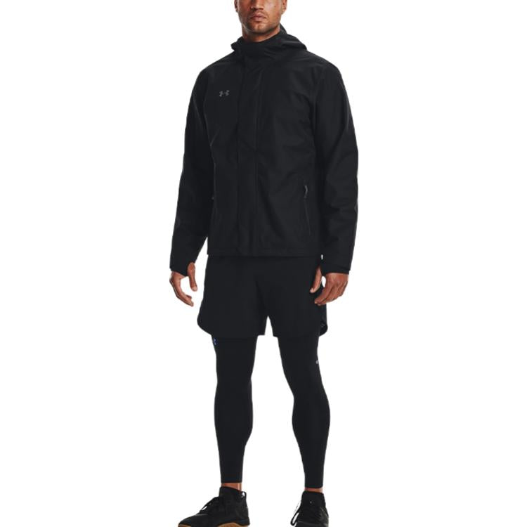 Under Armour Stormproof Lined Rain Jacket 'Black Grey' 1369254-001