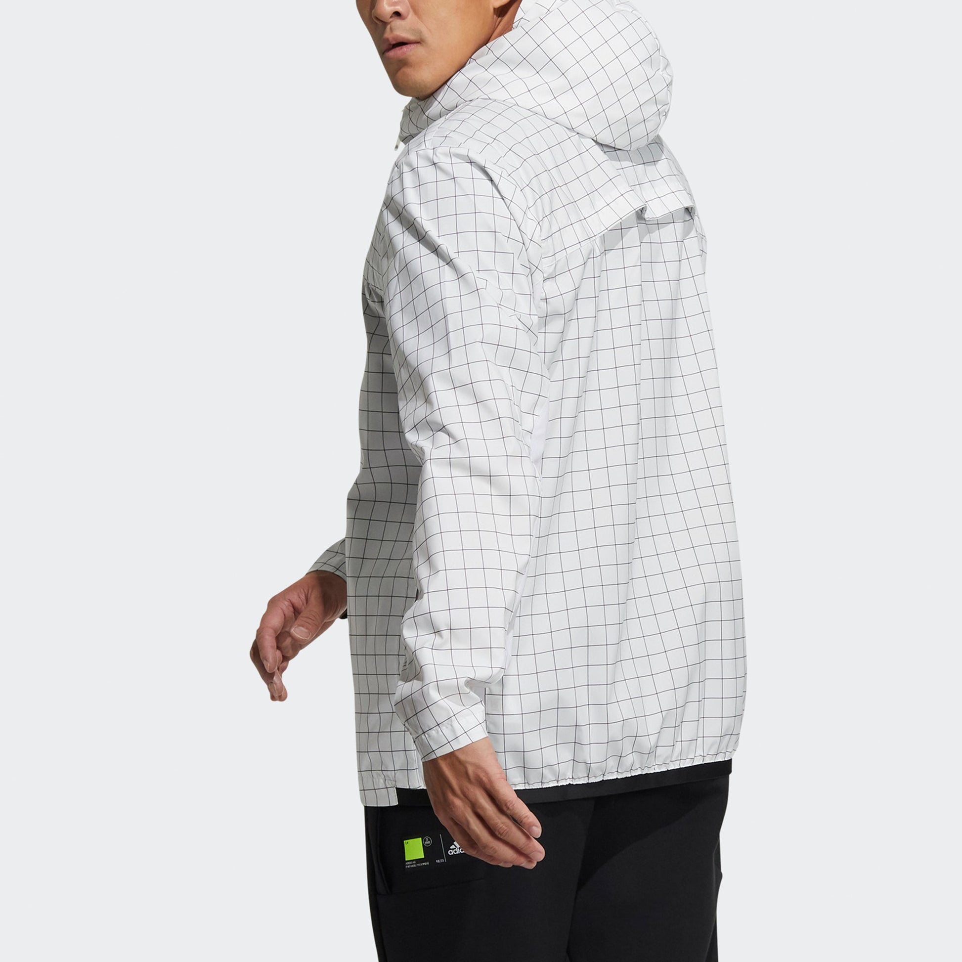 adidas WND Sports Plaid Windproof Hooded Jacket White GL8686
