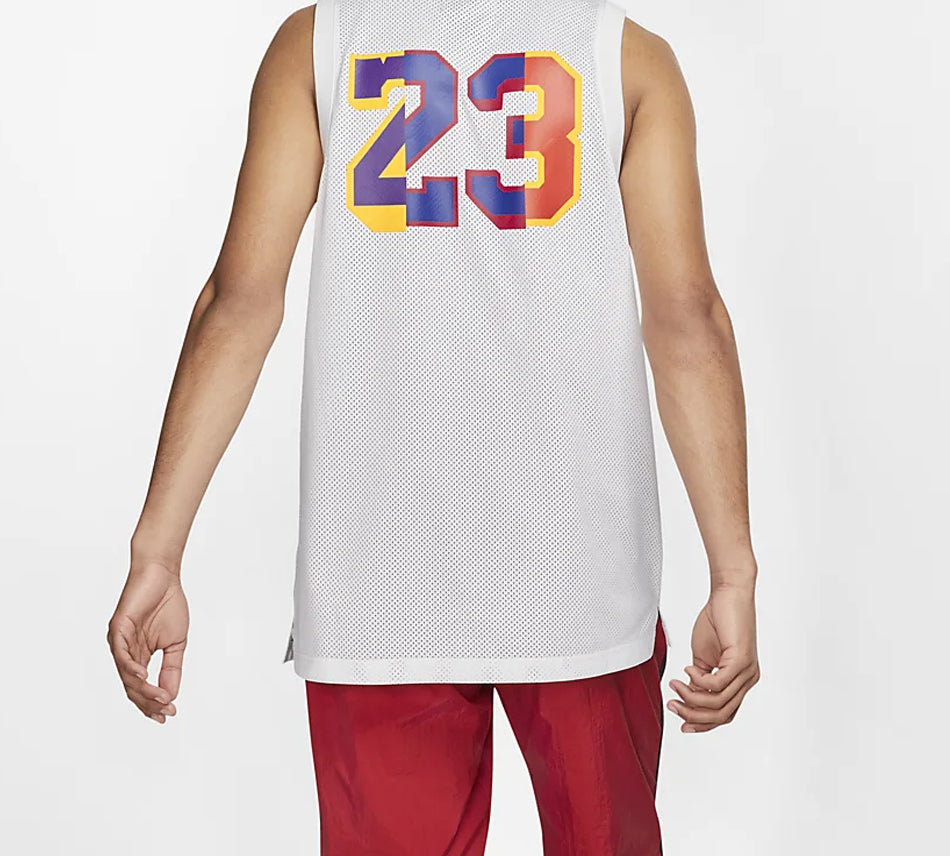 Air Jordan Rainbow Large Men's Jersey Sleeveless Vest Men's White AV0047-100