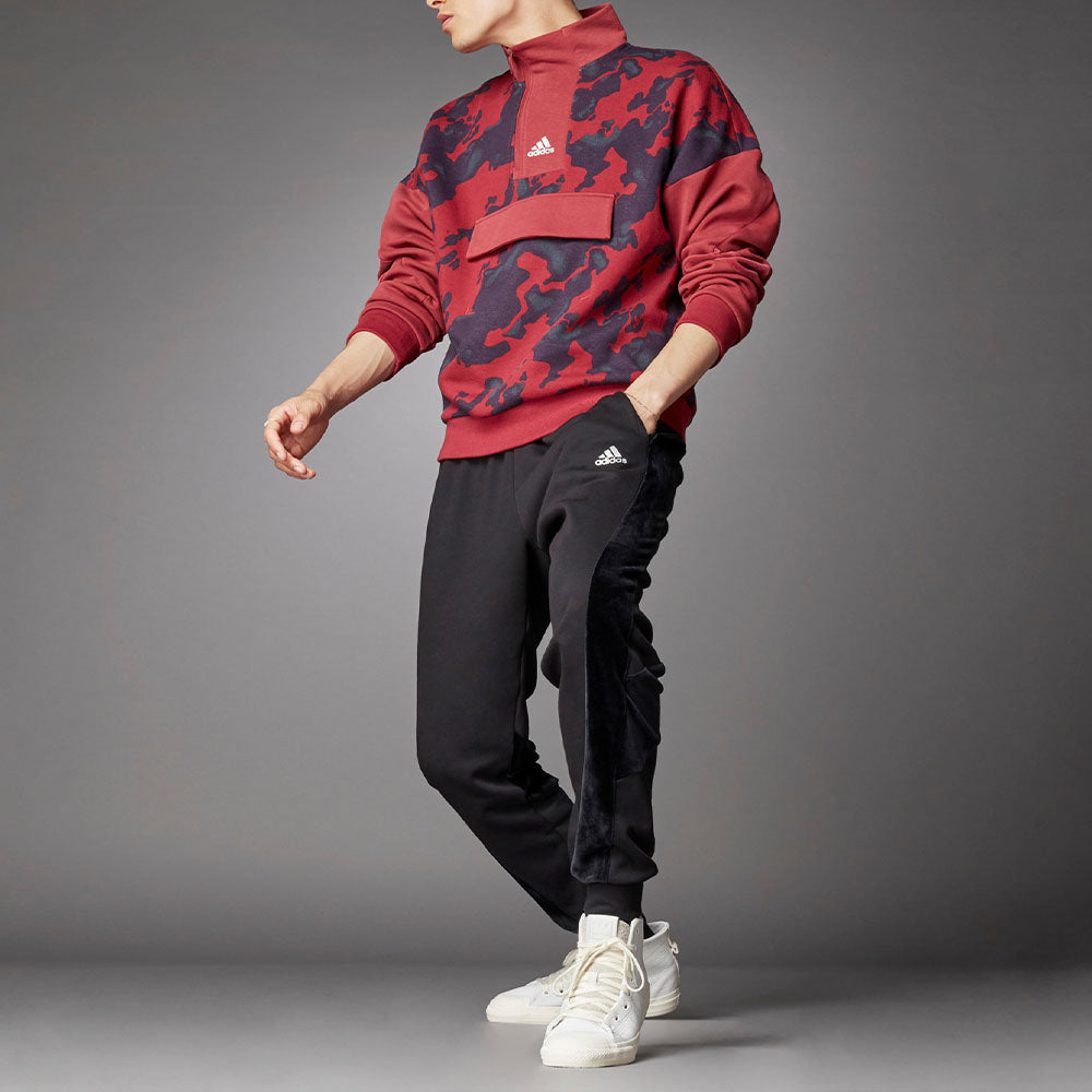 Men's adidas 1/4 Zipper Printing Sports Red H25085