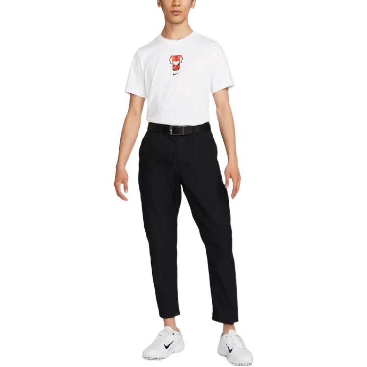 Men's Nike Tiger Woods Frank Cartoon Printing Round Neck Short Sleeve White T-Shirt DR7722-100