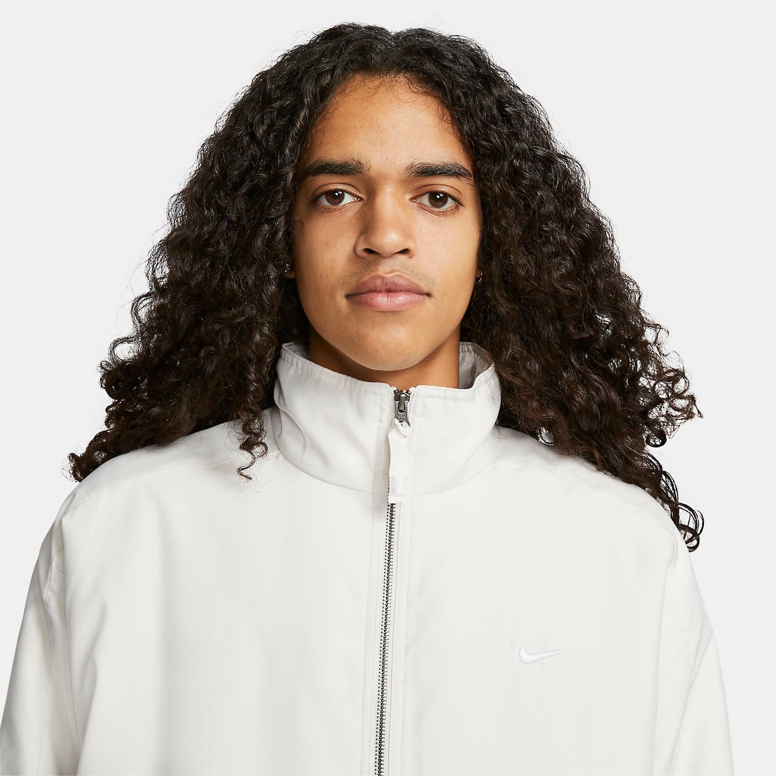 Nike Swoosh Satin Bomber Jacket 'Phantom White' DN1266-030