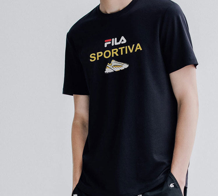 FILA Ade Series Printing Short Sleeve Blue F11M028151F-NV