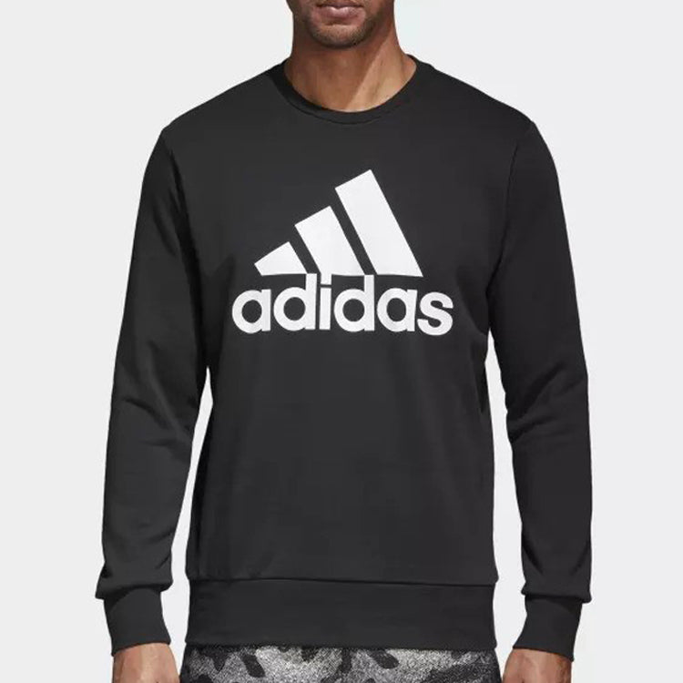 adidas Logo Crewneck Logo Sweatshirt 'Black White' CD6275