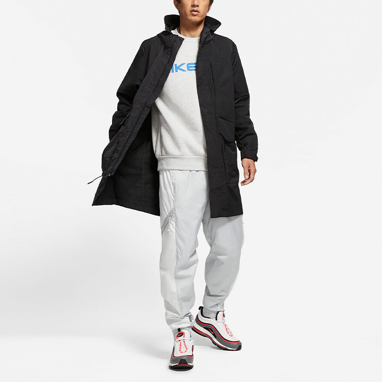 Nike Sportswear Athleisure Casual Sports Big Pocket mid-length hooded Woven Windbreaker Jacket Black CZ9888-010