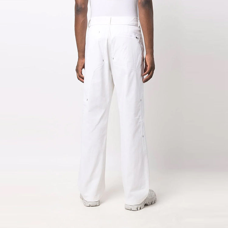 Off-White x Nike Crossover Solid Color Small Logo Printing Straight-Leg Casual Pants/Trousers White OMCA232G21FAB0010100