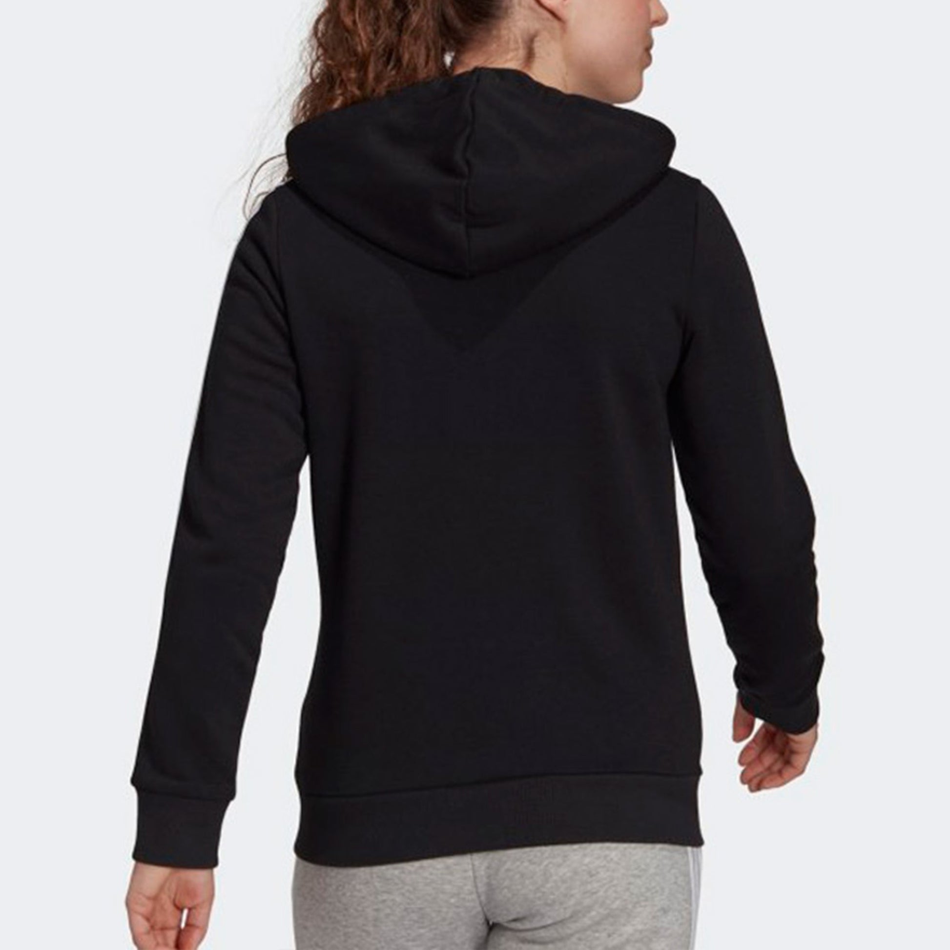 (WMNS) adidas Essentials Fleece 3-Stripes Full-Zip Hoodie Asia Sizing 'Black White' GM5567