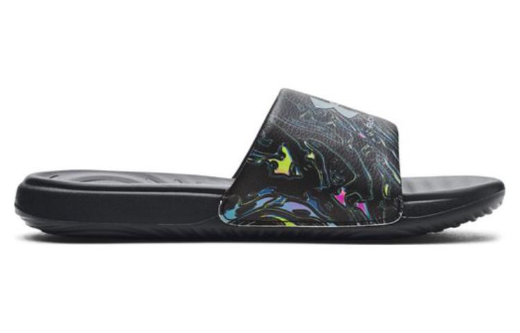 (WMNS) Under Armour Ansa Graphic Slides 'Black Marble' 3024436-010