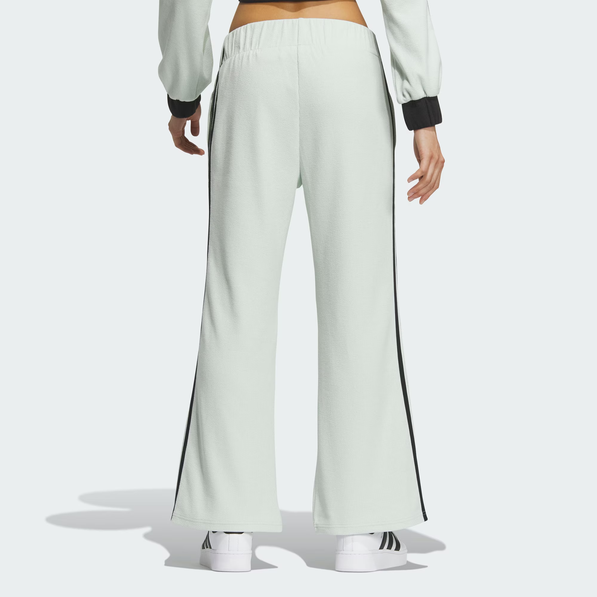 (WMNS) adidas originals Flared Pants 'White Black' IY7122