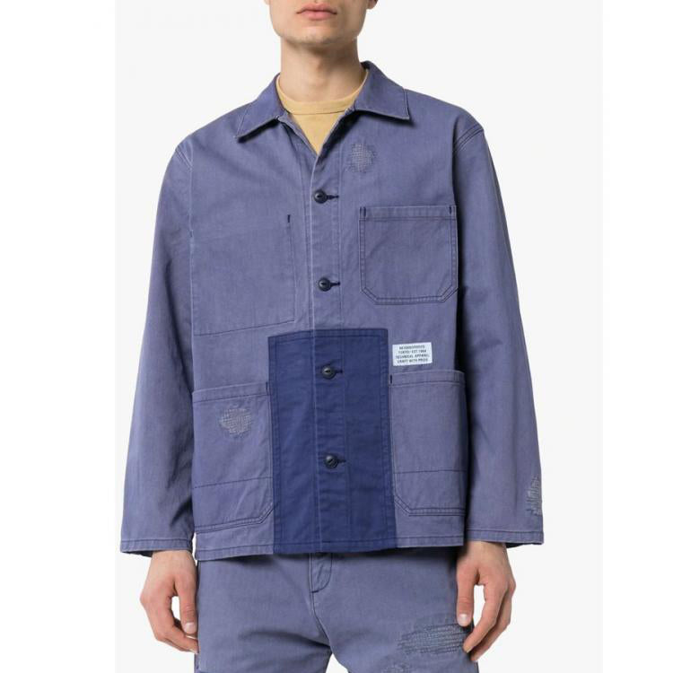 Men's NEIGHBORHOOD Splicing Shirt Jacket Purple 201YTNHJKM03