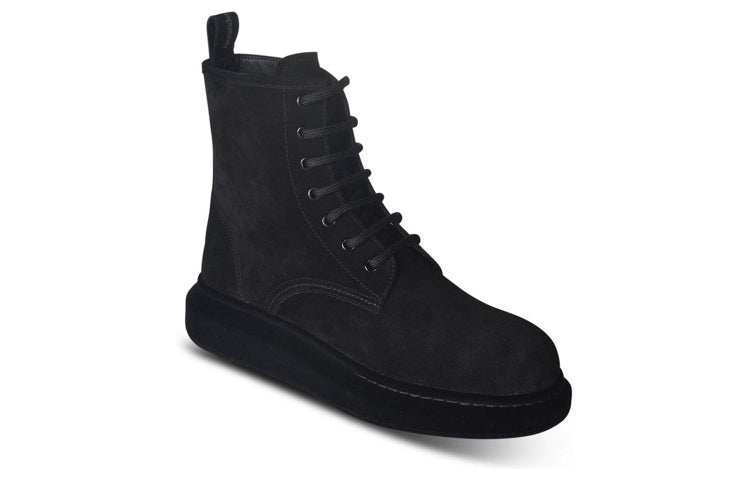 Alexander McQueen Leather Ankle Boots 'Black Suede' 625184WHXK91000