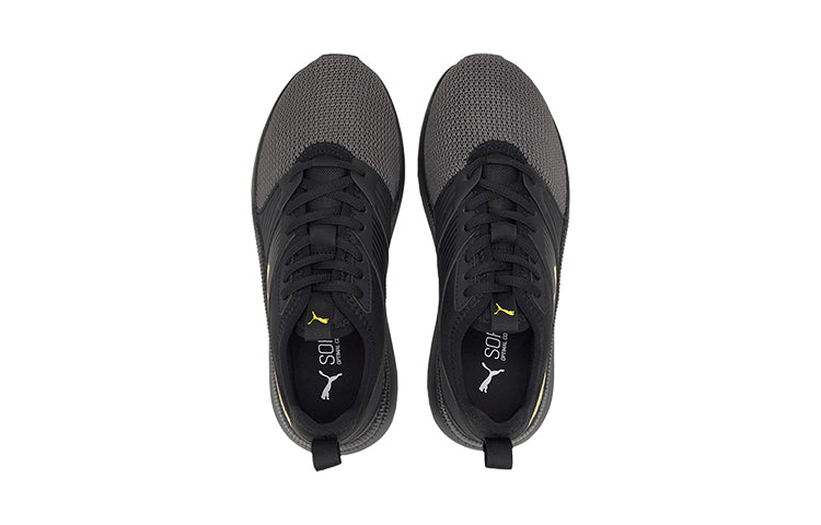 (GS) PUMA Pacer Next Ffwd Low Top Running Shoes Black/Yellow 374201-02