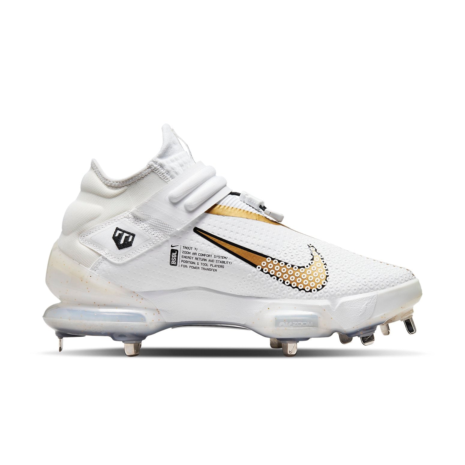 Nike Force Zoom Trout 7 Pro Mid 'White Metallic Gold' CI3134-106