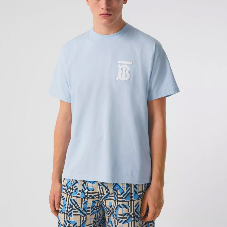 Burberry SS21 Logo Luxury Short Sleeves s Blue 80400621