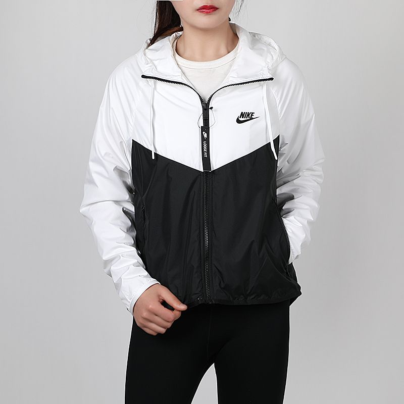 (WMNS) Nike Sportswear Windrunner Hoodie Jacket For Black/White BV3940-101