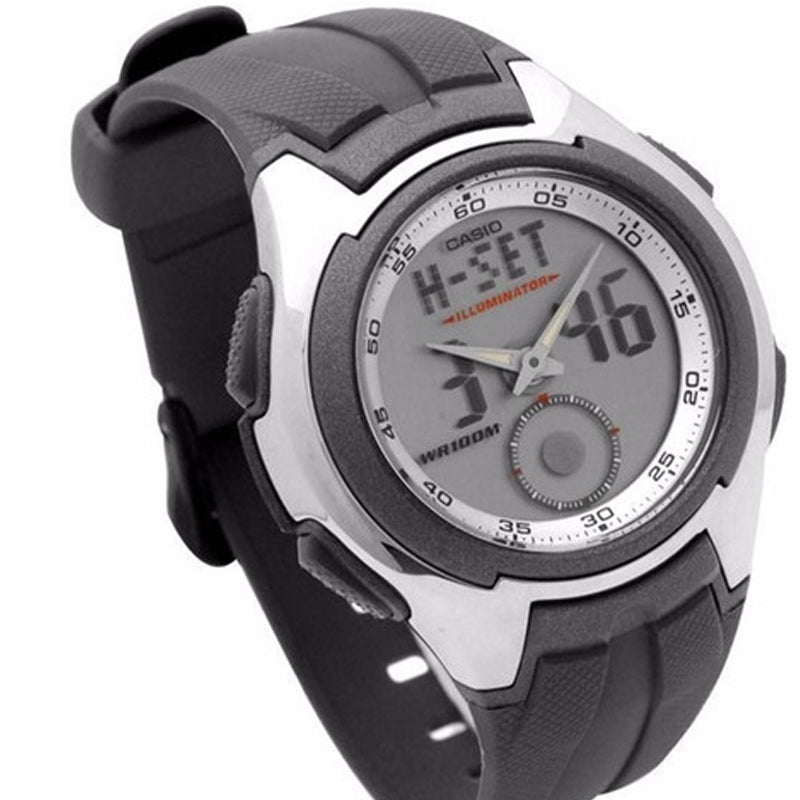 CASIO Quartz Waterproof Sports Mens Black Analog/Digital Combo AQ-160W-7BVDF