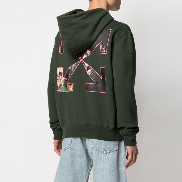 Off-White Men's SS21 Sweatshirt Oversize Green OMBB034S21FLE0075901