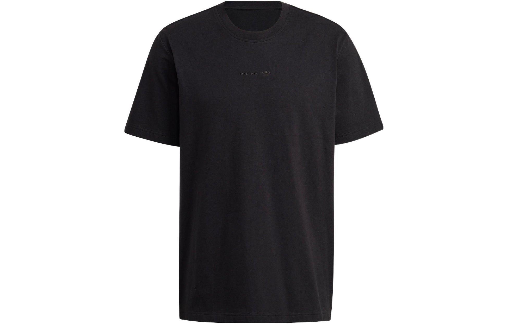 Men's adidas originals Solid Color Round Neck Short Sleeve Black T-Shirt HS8888