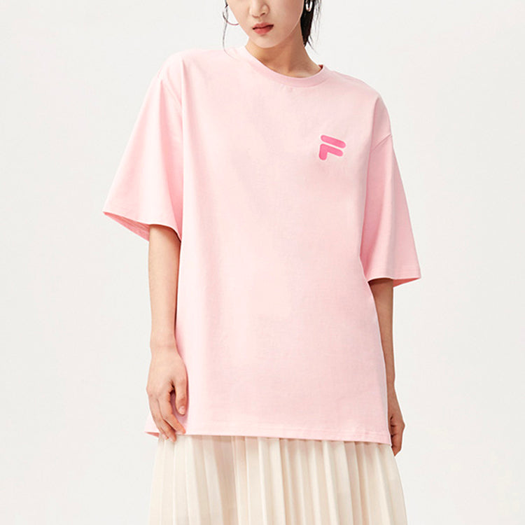 Fila FUSION Casual Sports Round Neck Short Sleeve Couple Style Pink T11U126110F-PK