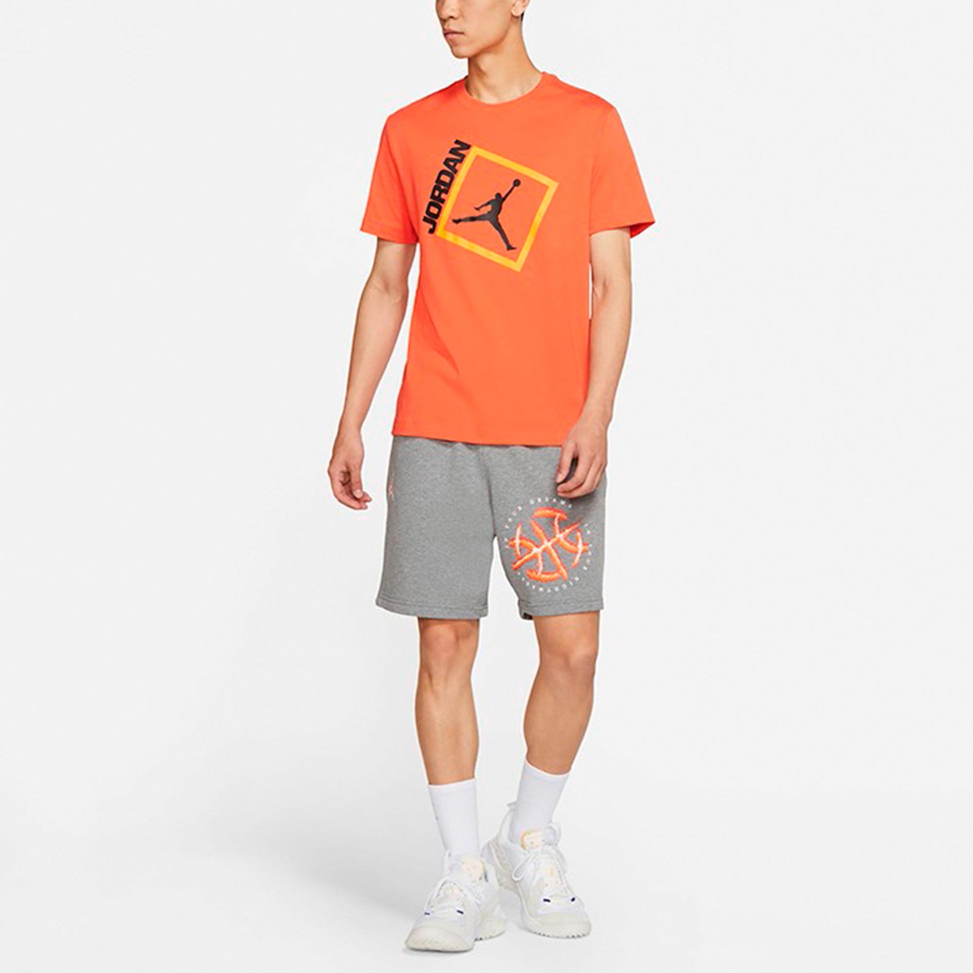 Air Jordan Jumpman Box Ss Casual Sports Breathable Alphabet Short Sleeve Orange DA9901-803