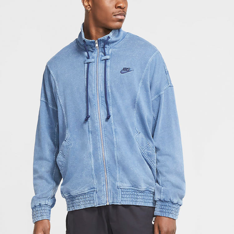 Men's Nike Sportswear Knit Washed Blue Jacket CV4354-442