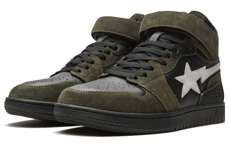 A Bathing Bape Sk8 Court Sta Hi 'Olive Black' 1G70-191-037