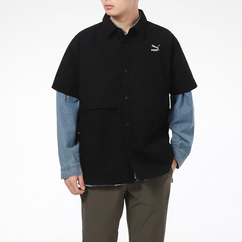 PUMA Classics Oversized Short Sleeve Polo Shirt 'Black' 533739-01
