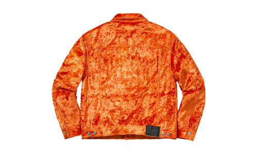 Supreme SS19 Fuzzy Pile Trucker Jacket Orange SUP-SS19-164