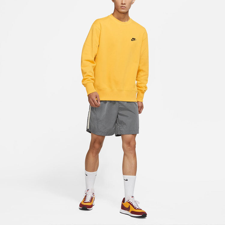 Men's Nike Sportswear Logo Casual Sports Round Neck Pullover Yellow DA0022-713