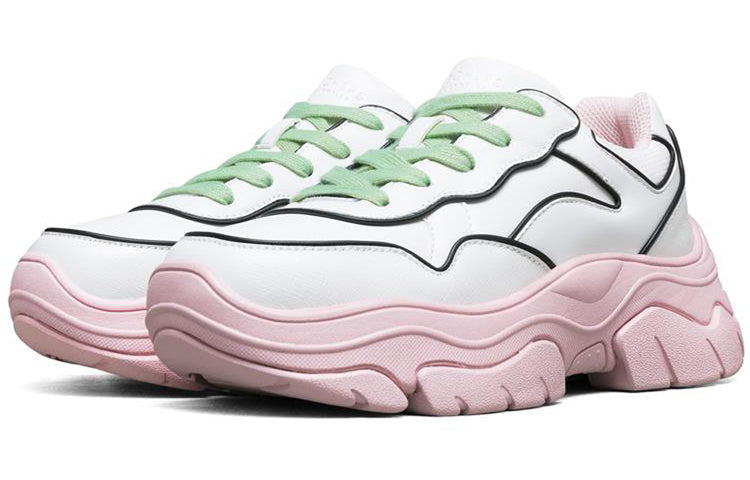 (WMNS) Skechers AMP'D Low-Top Daddy Shoes White/Pink 155038-WLPK