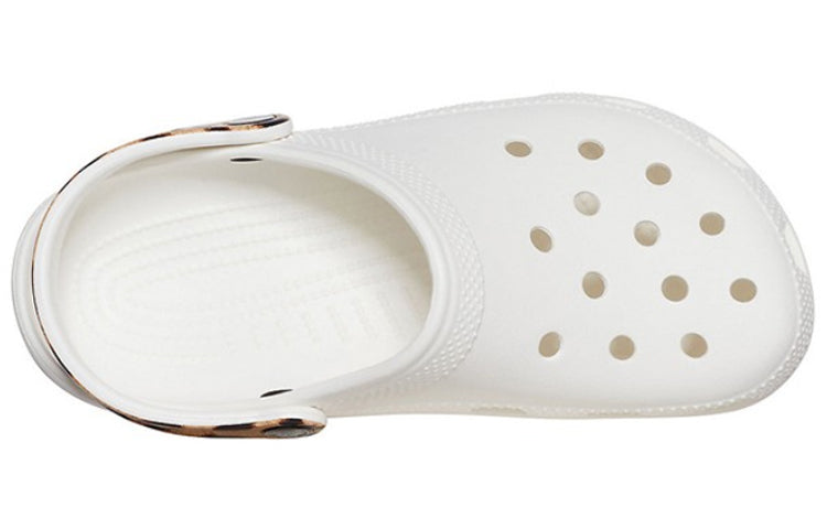 Crocs Classic Clog Beach Sandals Leopard print White 206638-1D1