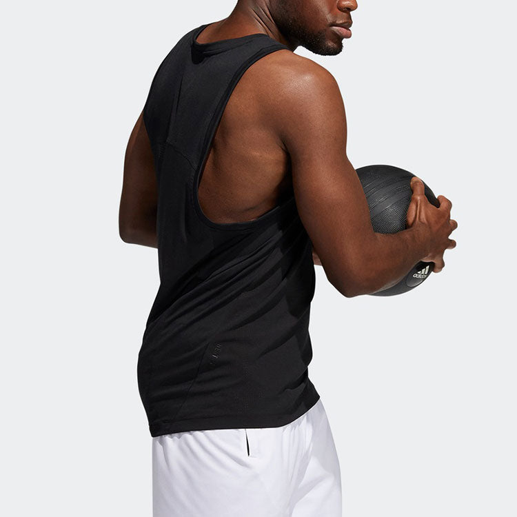 adidas Heat.Rdy Warrior Training Logo Sports Breathable Running Vest Black GT8269