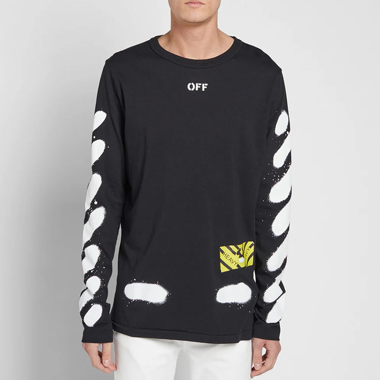 Off-White Splash Ink Printing Long Sleeves Black OMAB001S171850231001