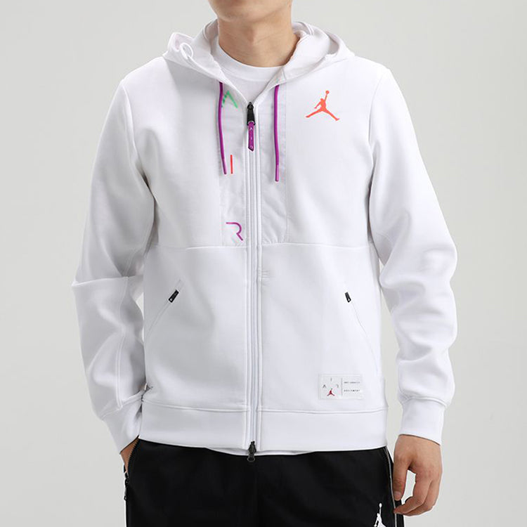 Air Jordan Fleece Full-length zipper Cardigan Jacket White CK6448-100