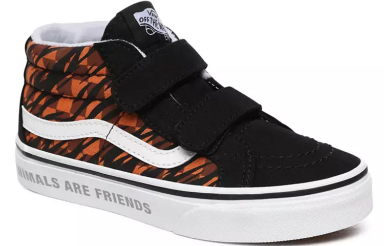 Vans Animal Checkerboard Sk8-Mid Reissue V Kids Black/Orange VN0A4UI5XWG