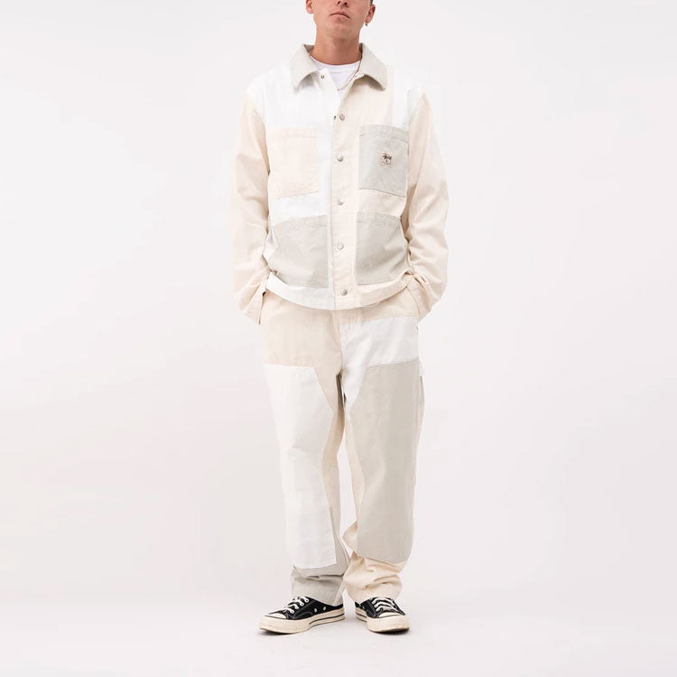 Stussy Panel hore Jacket Loose Splicing Sports Unisex White 115562