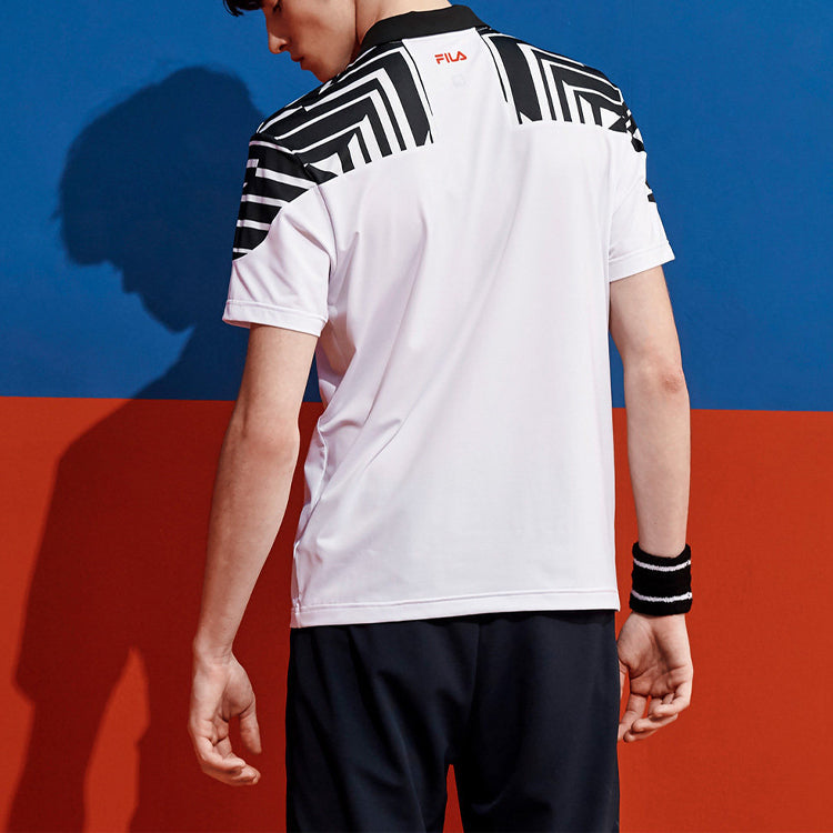 FILA Yellow Sports Short Sleeve POLO White A11M023154F-WT