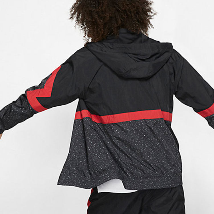 Air Jordan Sports Windproof Hooded Jacket Black Red CZ2495-010