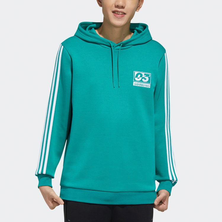 adidas neo Sports Pullover hooded Long Sleeves Green FU1040