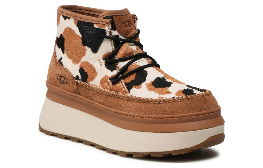 (WMNS) UGG Marin Bootie Cow Print Sneaker 'Chestnut' 1121811-CHE