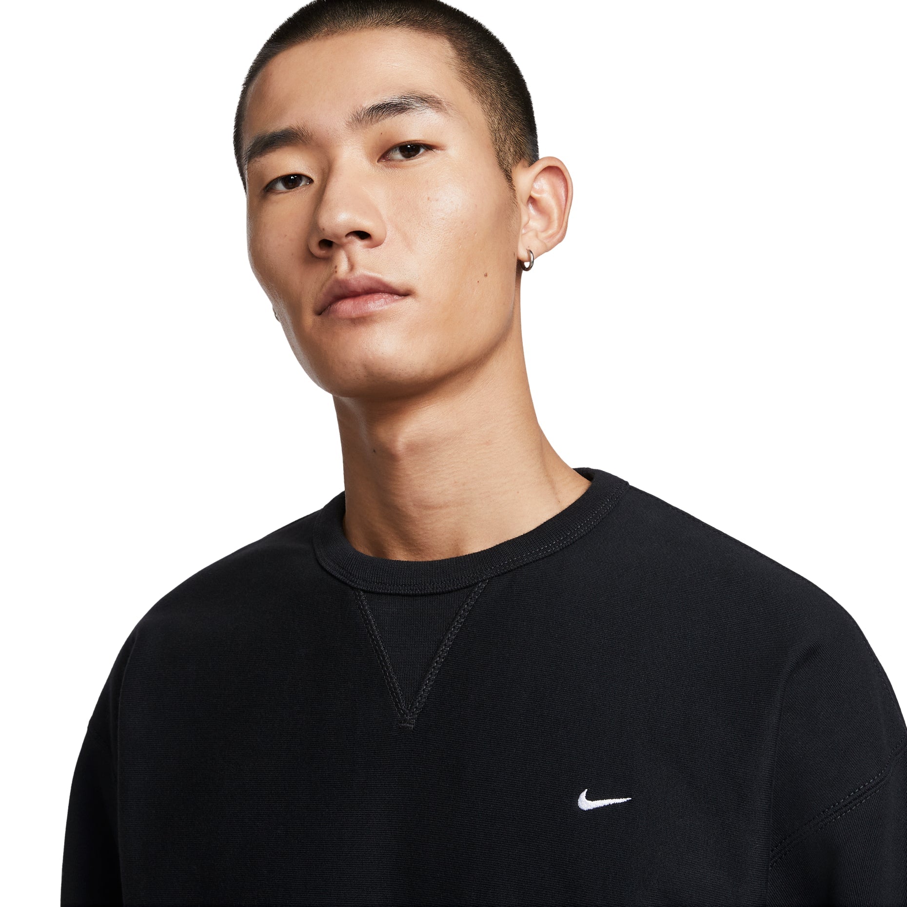 Nike Solo Swoosh Plush Crew Neck Top 'Black' HV1087-010