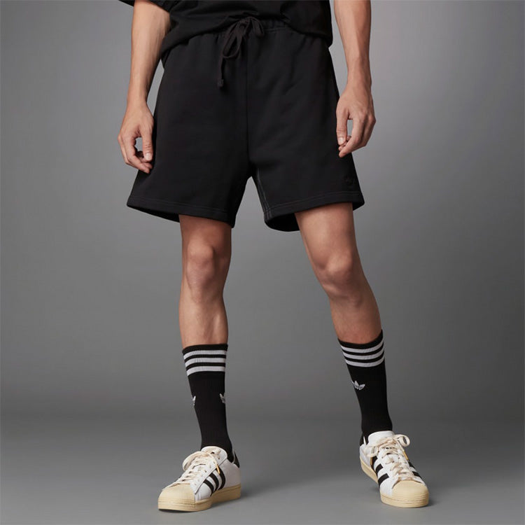 adidas originals Blue Version Solid Color Lacing Athleisure Casual Sports Shorts Black H33447