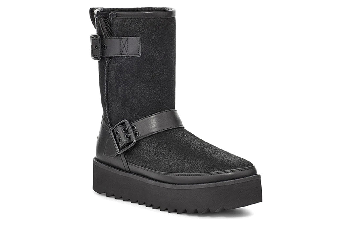 (WMNS) UGG Rebel Biker Snow Boots Black 1103852-BLK