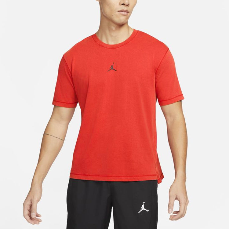 Men's Air Jordan Dri-FIT Logo Quick Dry Sports Short Sleeve Red T-Shirt DH8922-687