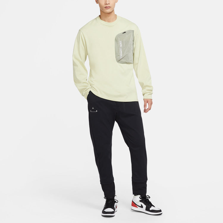 Men's Air Jordan Logo Alphabet Solid Color Drawstring Straight Casual Pants/Trousers Autumn Black DR2739-010