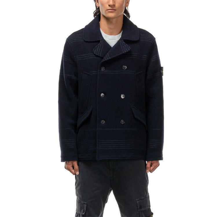 STONE ISLAND Double-Breasted Logo Patch Jacket 'Black' 771542952-V0020